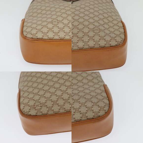 CELINE Macadam Canvas Shoulder Bag Pvc Beige Gold - Picture 10 of 12